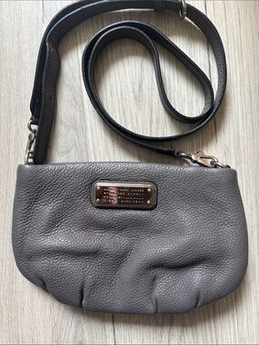 Marc by Marc Jacobs Gray Pebbled Leather Mini Crossbody